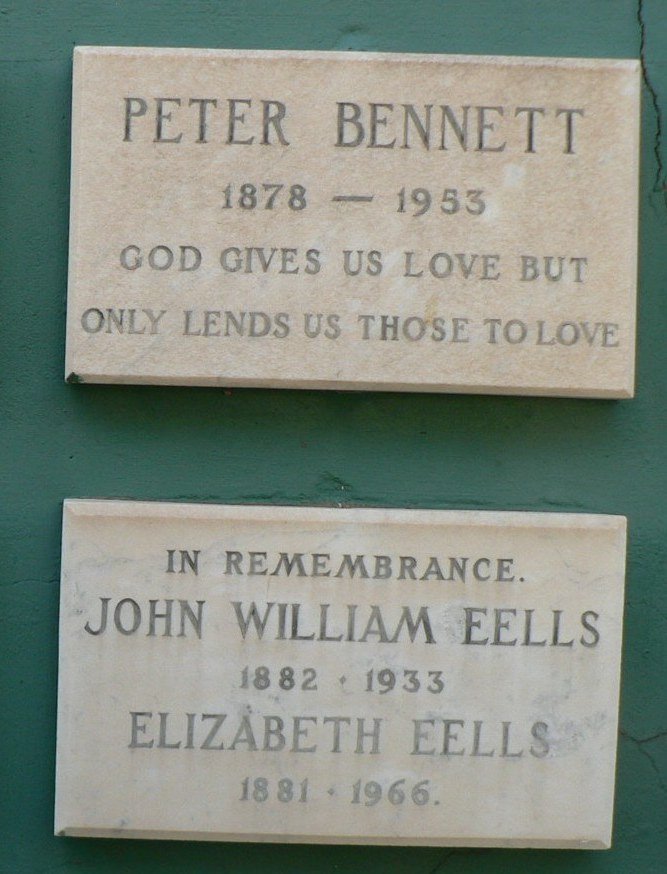 BENNETT Peter 1878-1953 :: EELLS John William 1882-1933 &amp; Elizabeth 1881-1966