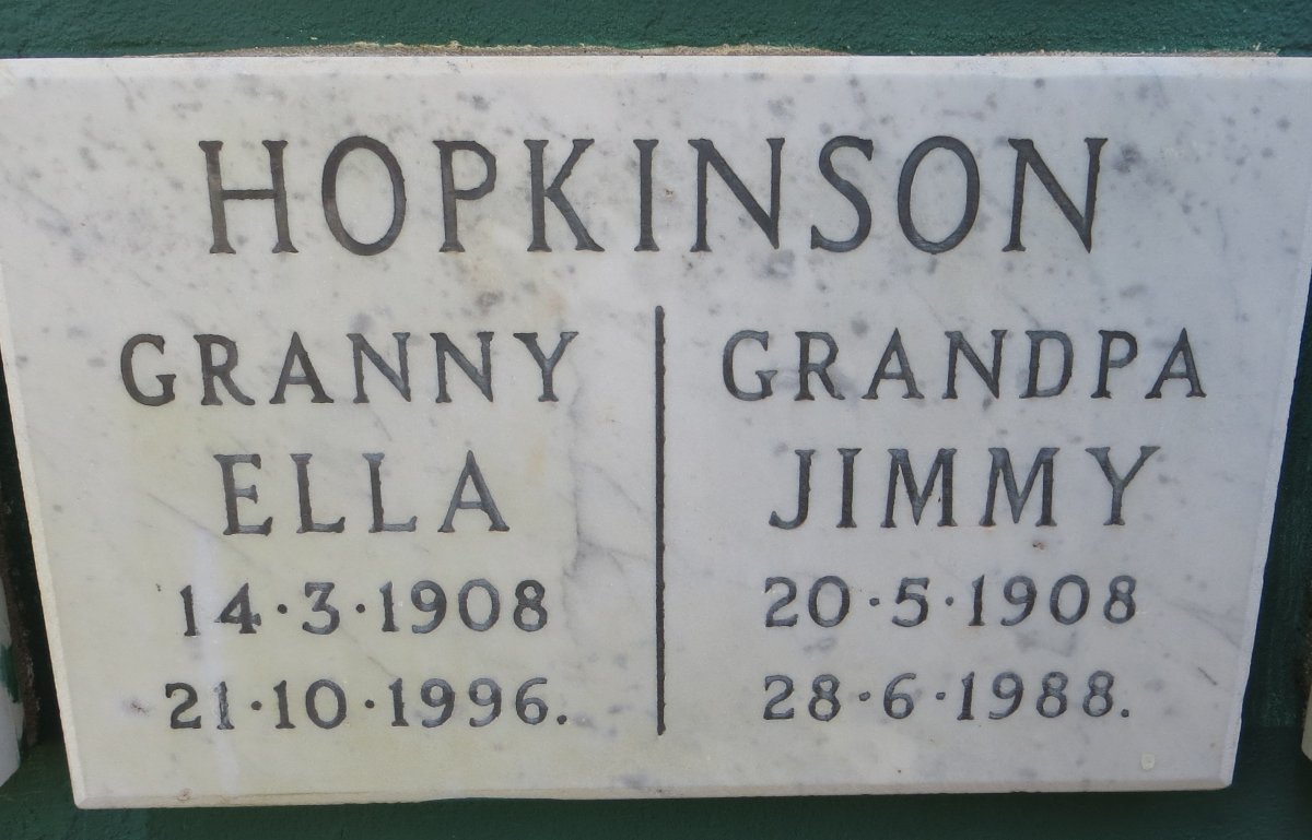 HOPKINSON Jimmy 1908-1988 &amp; Ella 1908-1996