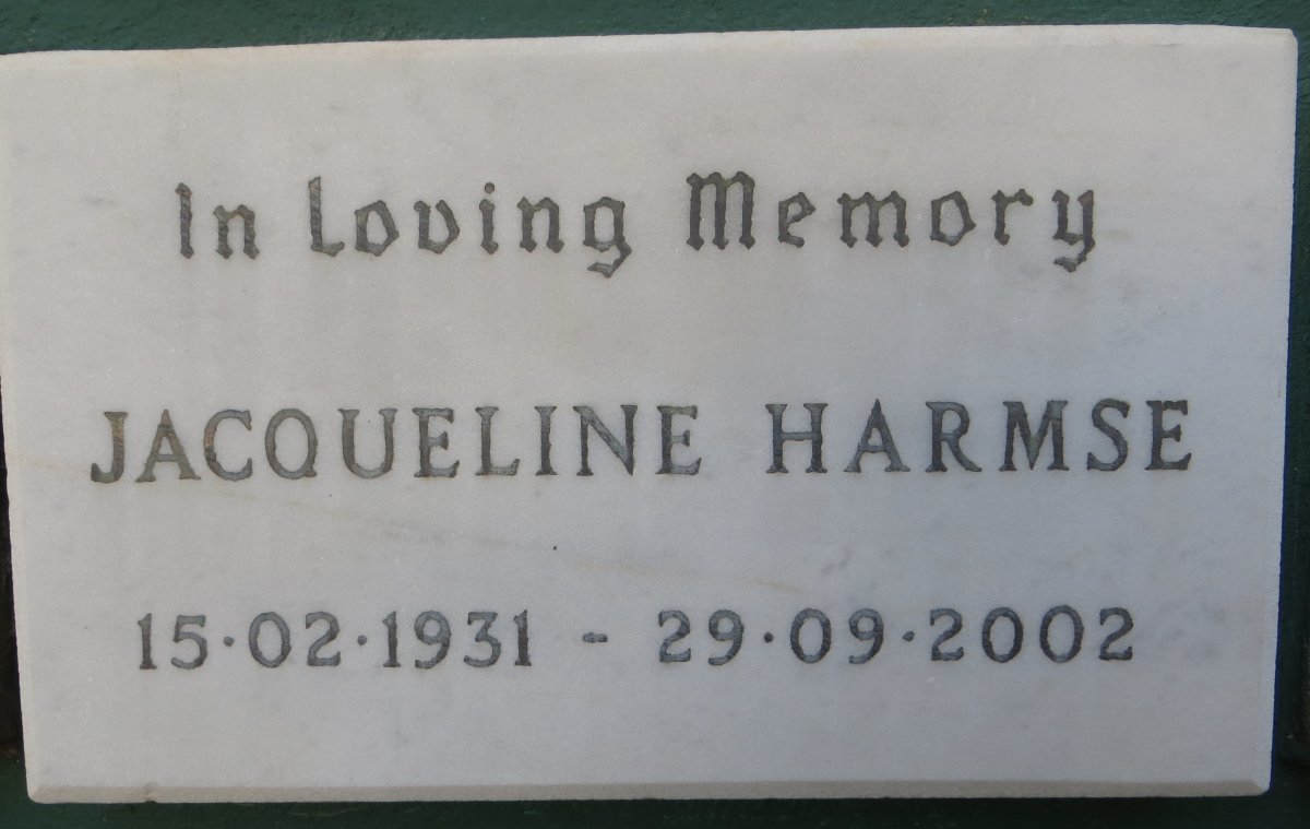 HARMSE Jacqueline 1931-2002