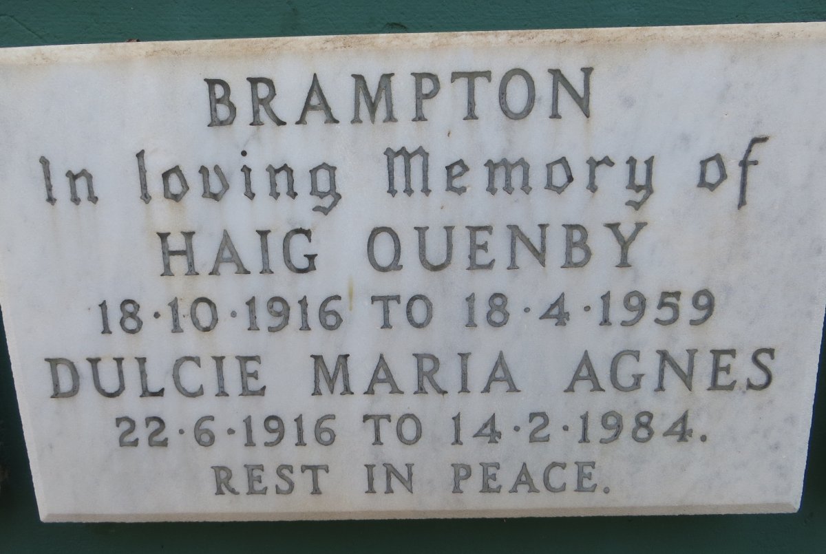 BRAMPTON Haig Quenby 1916-1959 &amp; Dulcie Maria Agnes 1916-1984