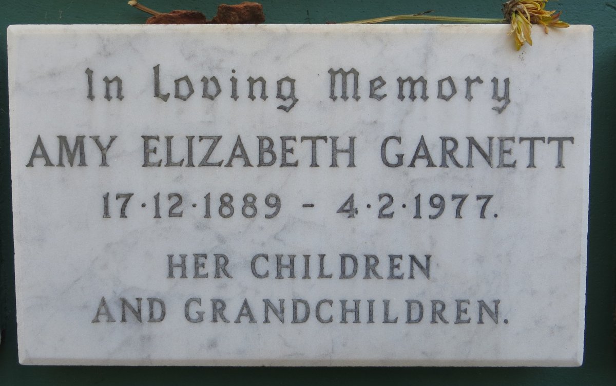 GARNETT Amy Elizabeth 1889-1977