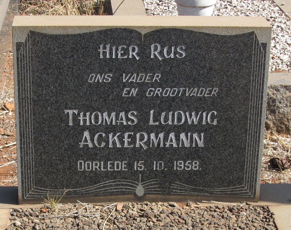 ACKERMANN Thomas Ludwig -1958