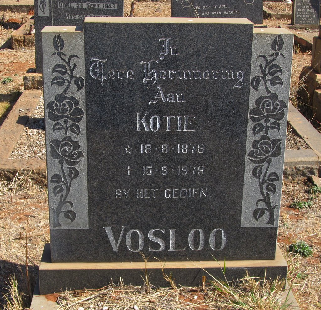 VOSLOO Kotie 1878-1979