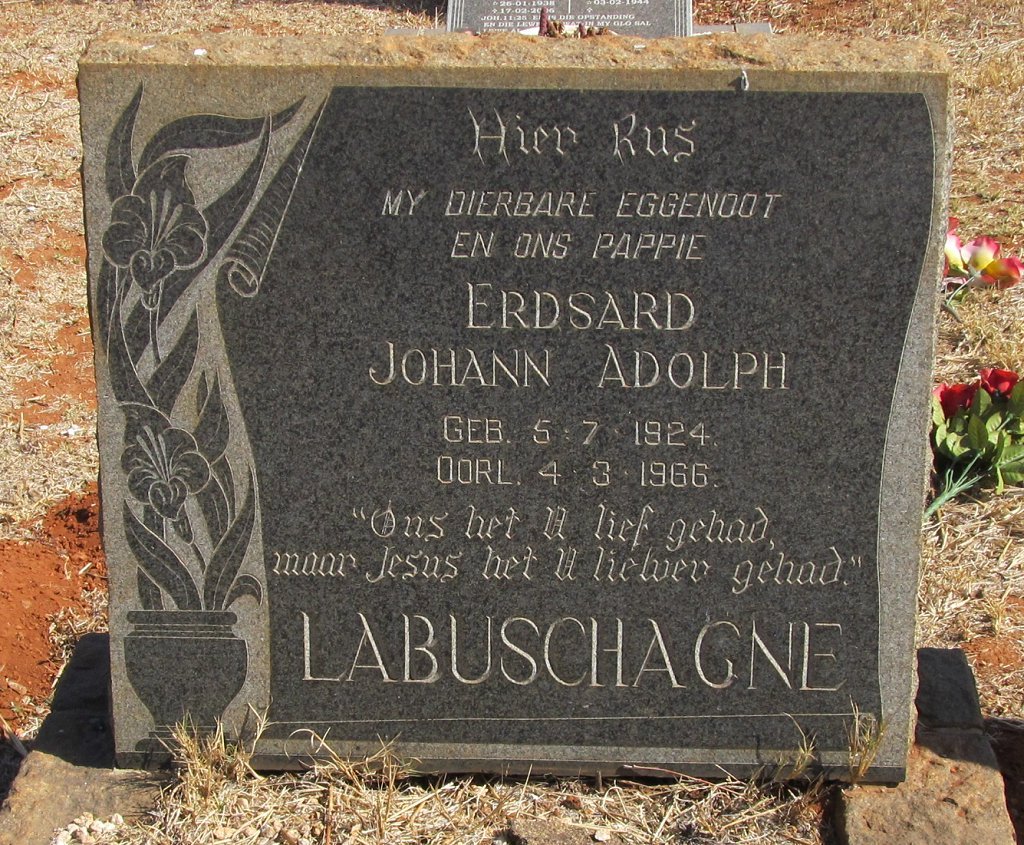 LABUSCHAGNE Erdsard Johann Adolph 1924-1966