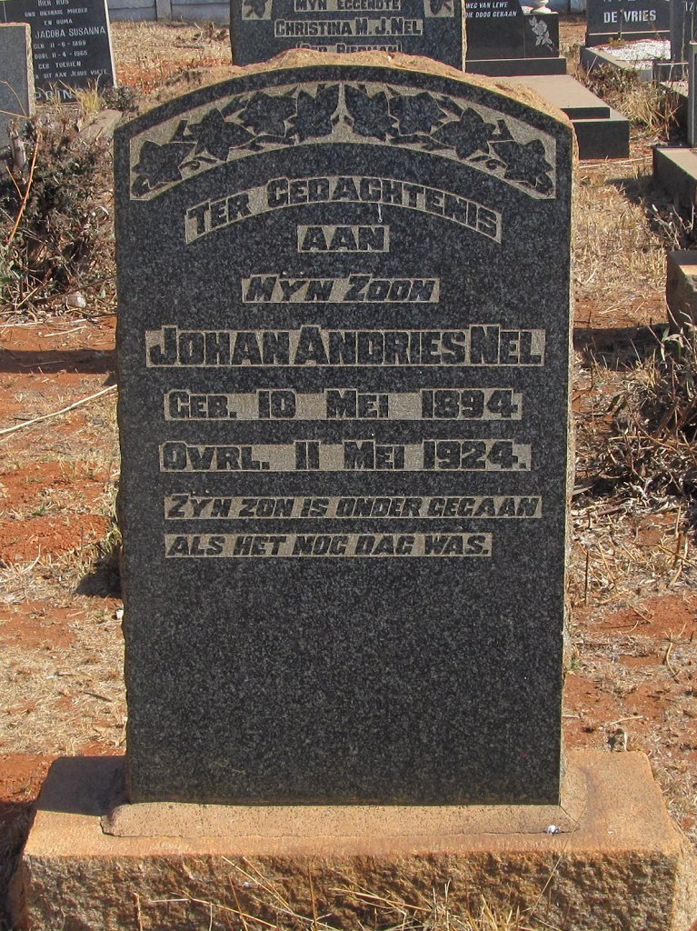 NEL Johan Andries 1894-1924