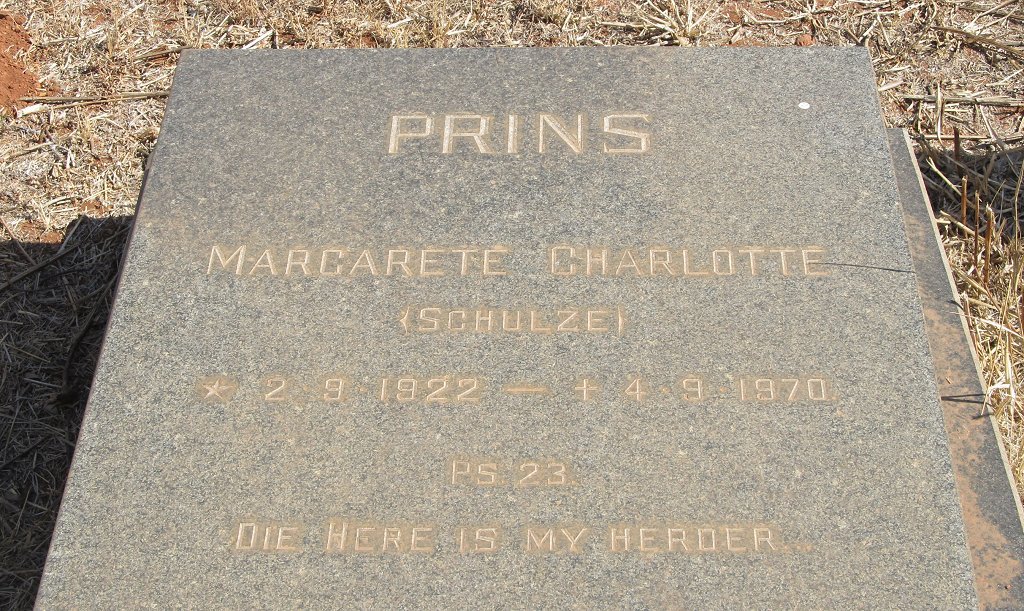 PRINS Margarete Charlotte nee SCHULZE 1922-1970