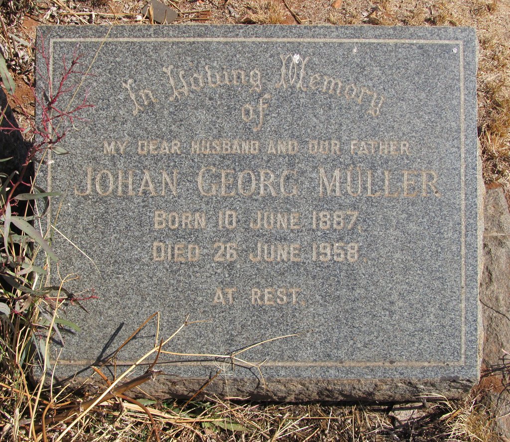 MULLER Johan Georg 1887-1958