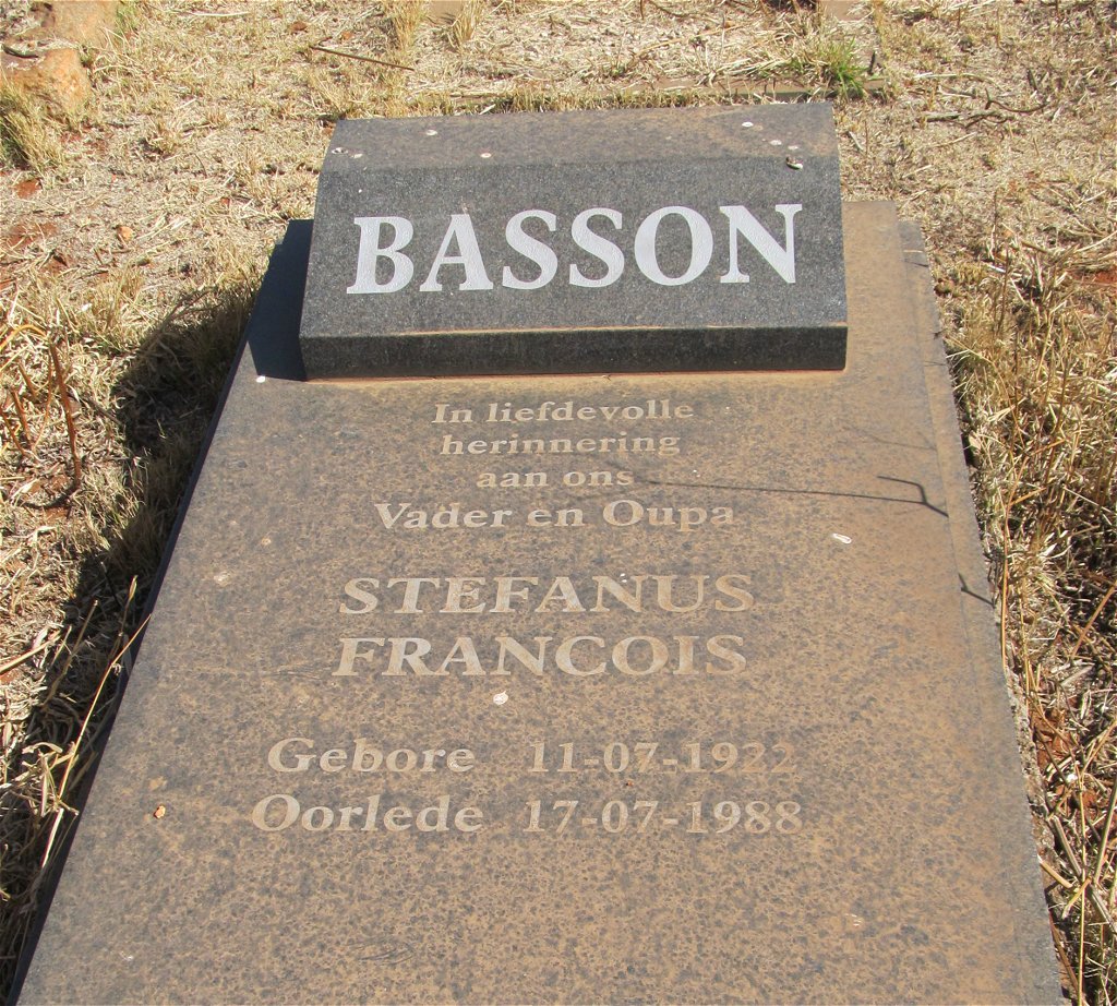 BASSON Stefanus Francois 1922-1988