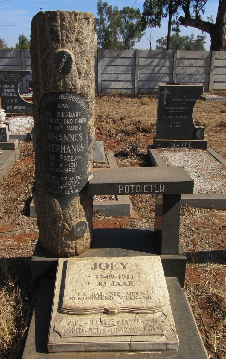 POTGIETER Johannes Stephanus Du Preez 1911-1959 &amp; Joey 1911-