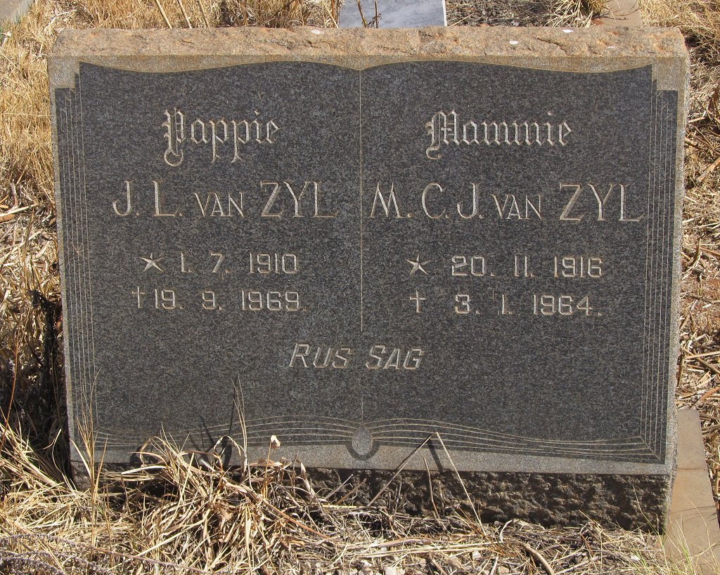 ZYL J.L., van 1910-1969 &amp; M.C.J. 1916-1964
