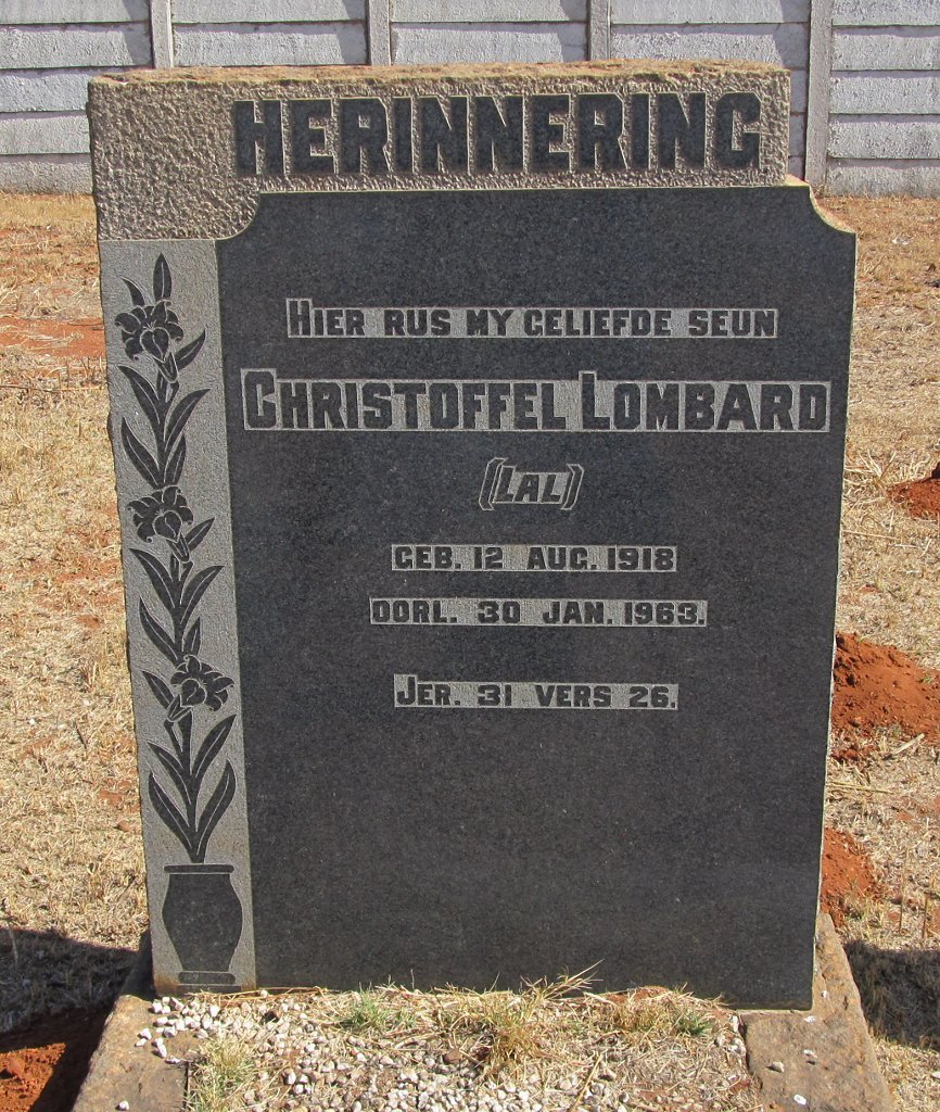 LOMBARD Christoffel 1918-1963