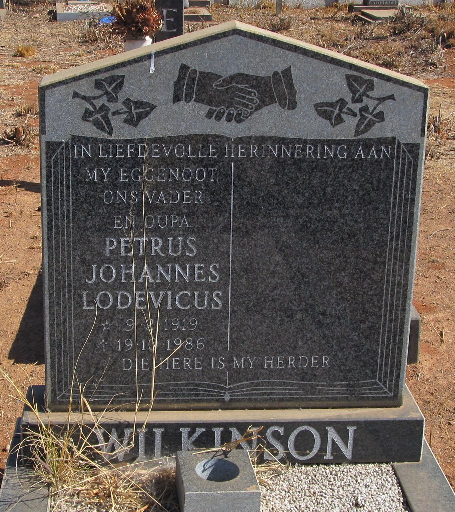 WILKINSON Petrus Johannes Lodevicus 1919-1986