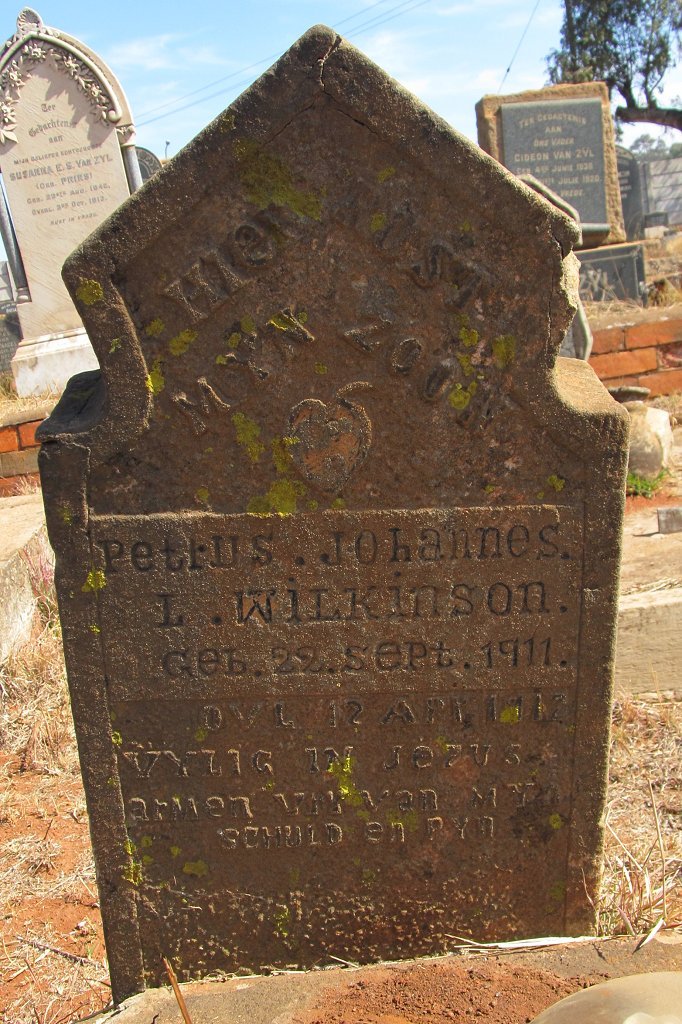 WILKINSON Petrus Johannes L. 1911-1912