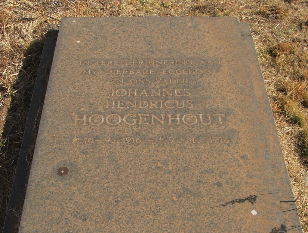HOOGENHOUT Johannes Hendricus 1916-1976