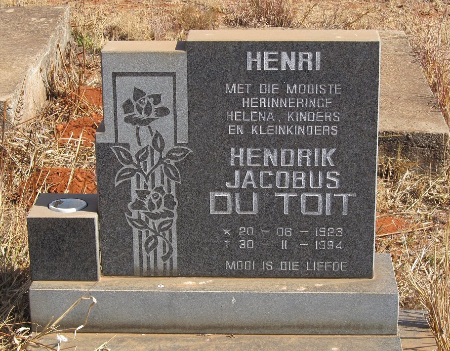TOIT Hendrik Jacobus, du 1923-1994