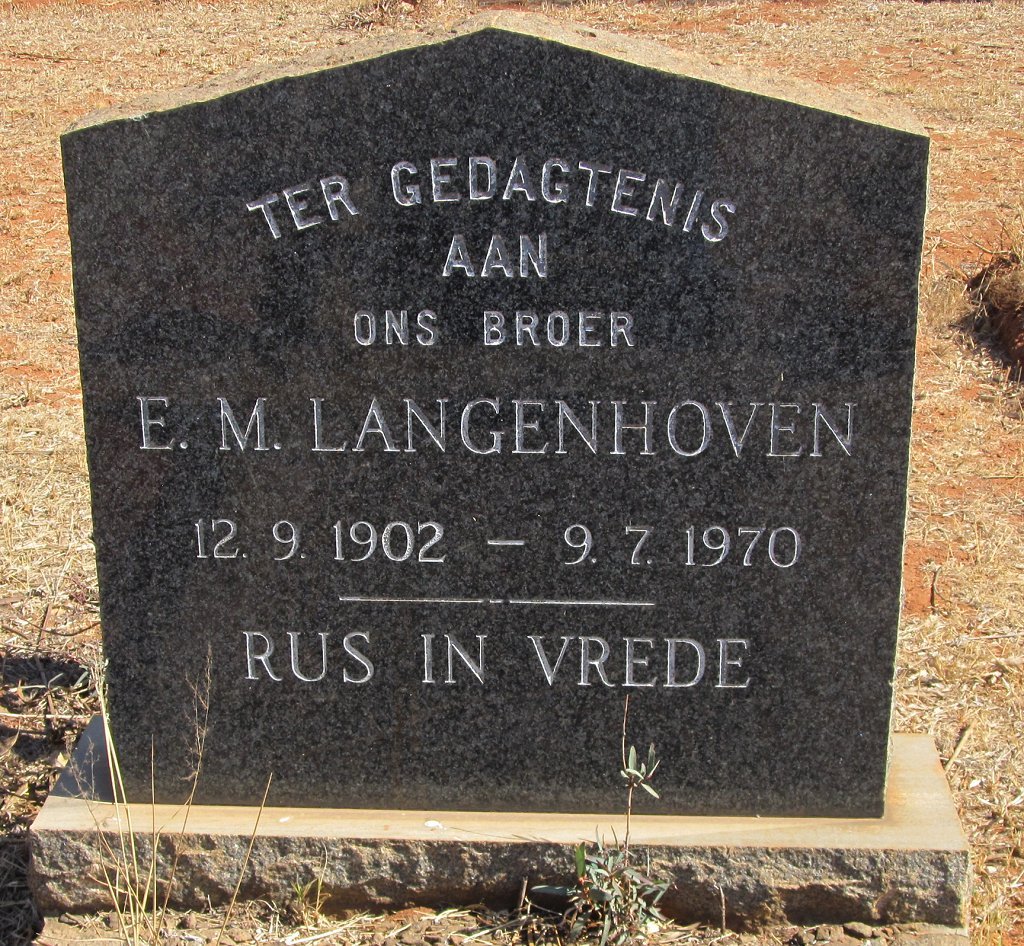 LANGENHOVEN E.M. 1902-1970