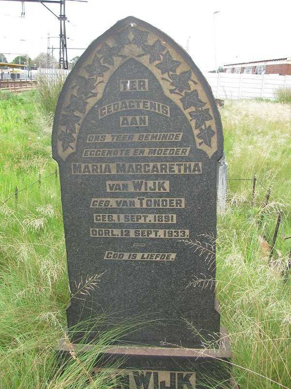 WIJK Maria Margaretha, van nee VAN TONDER 1891-1933