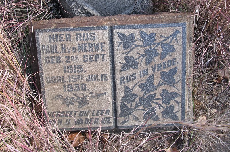 MERWE Paul H., v.d. 1915-1930