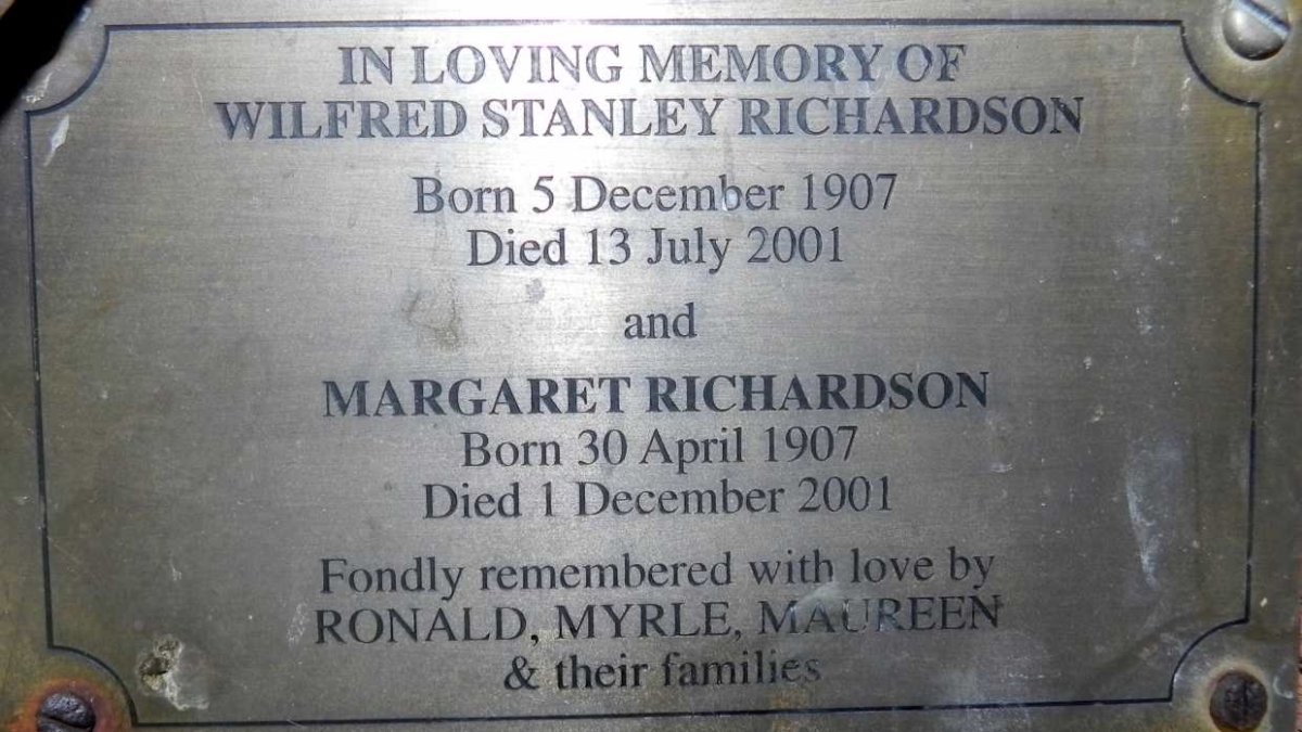 RICHARDSON Wilfred Stanley 1907-2001 :: RICHARDSON Margaret 1907-2001
