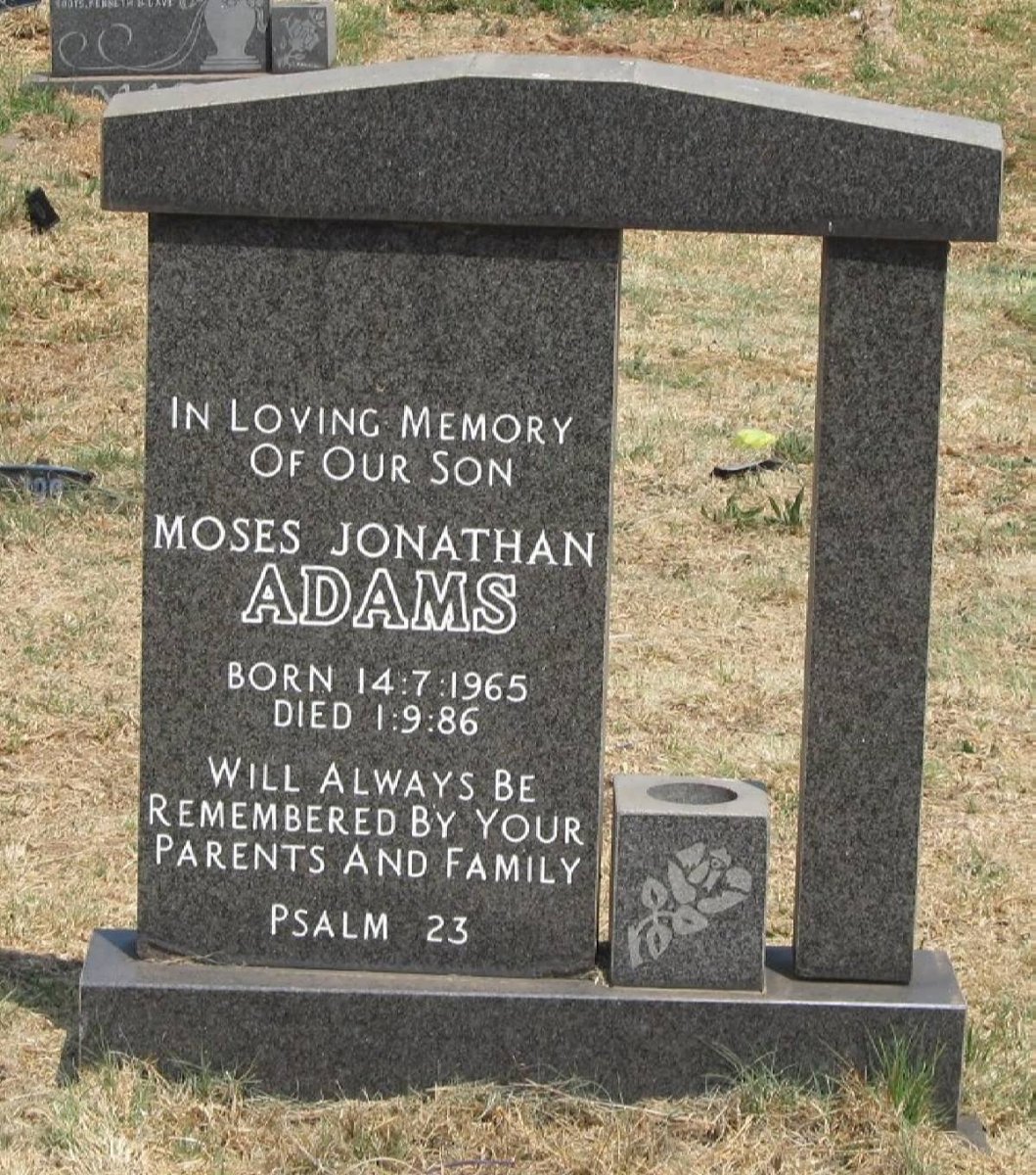 ADAMS Moses Jonathan 1965-1986