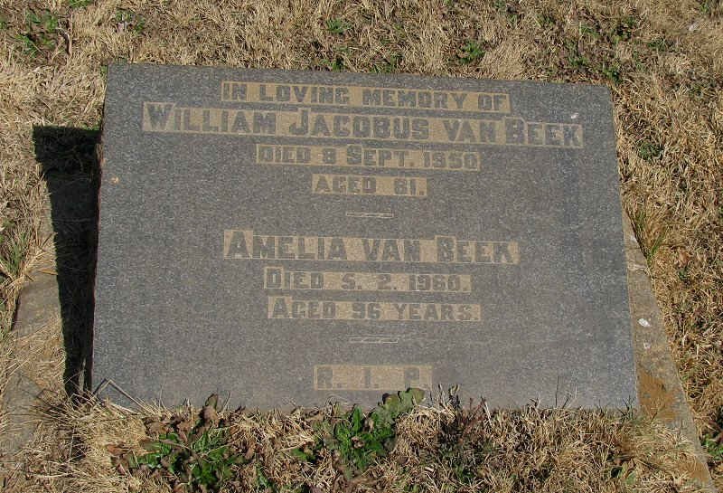 BEEK William Jacobus, van -1950 &amp; Amelia -1960