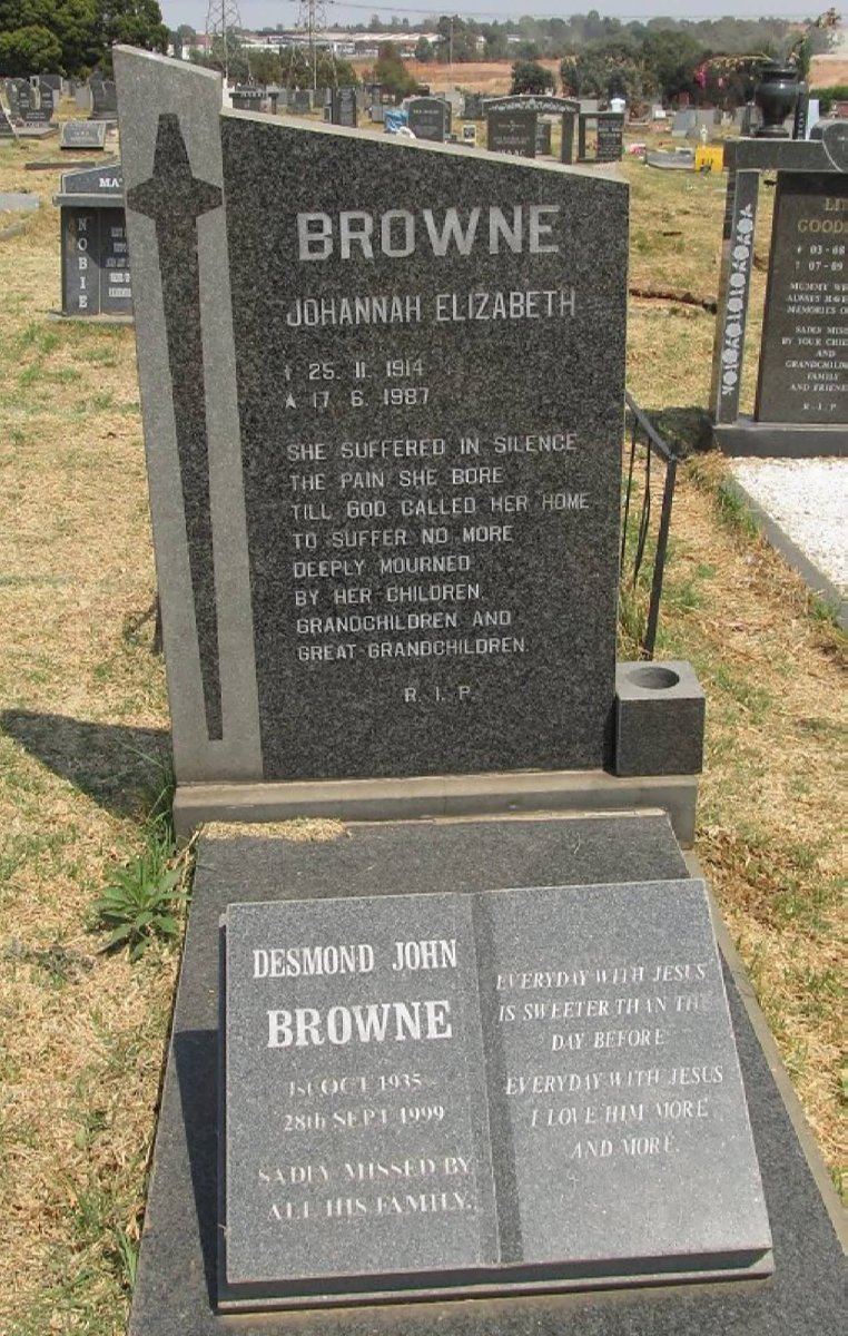 BROWNE Johannah Elizabeth 1914-1987 :: BROWNE Desmond John 1935-1999