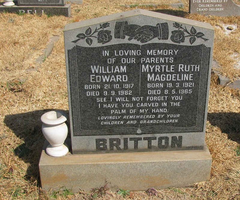 BRITTON William Edward 1917-1982 &amp; Myrtle Ruth Magdeline 1921-1965