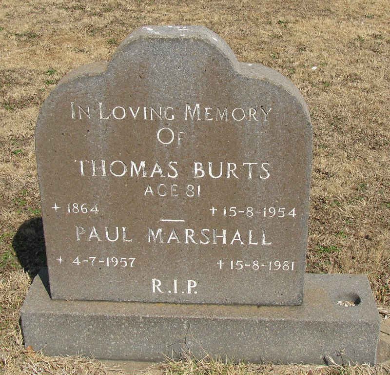 BURTS Thomas 1864-1954 :: MARSHALL Paul 1957-1981