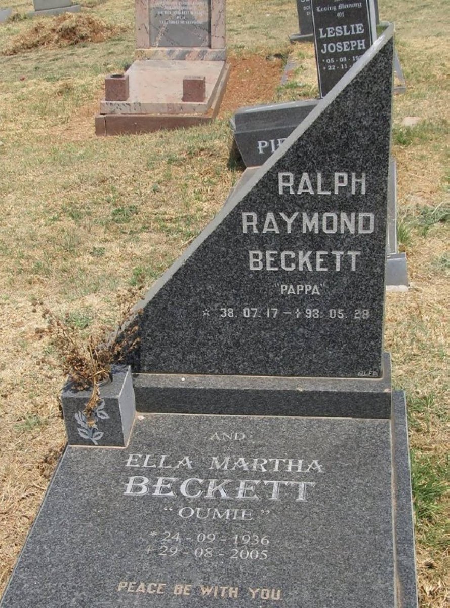 BECKETT Ralph Raymond 1938-1993 &amp; Ella Martha 1936-2005