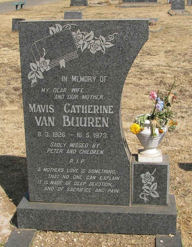 BUUREN Mavis Catherine, van 1926-1973