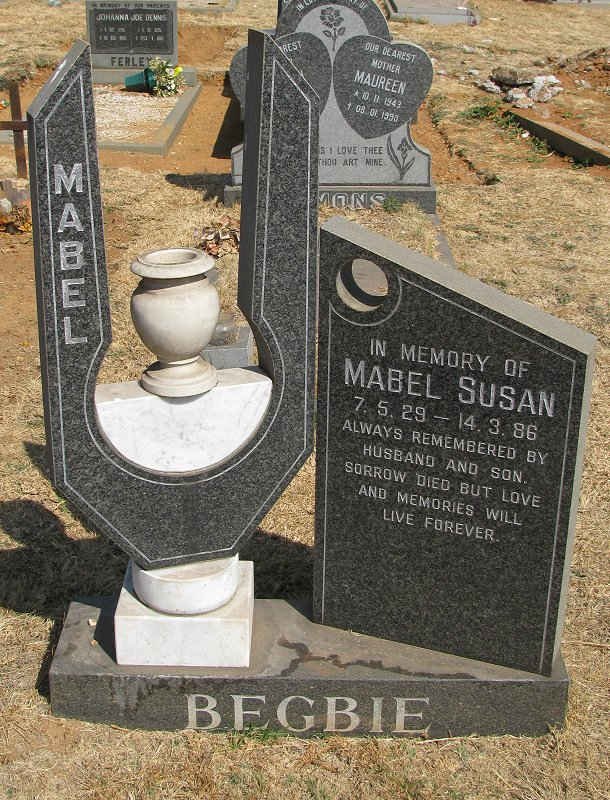 BEGBIE Mabel Susan 1929-1986