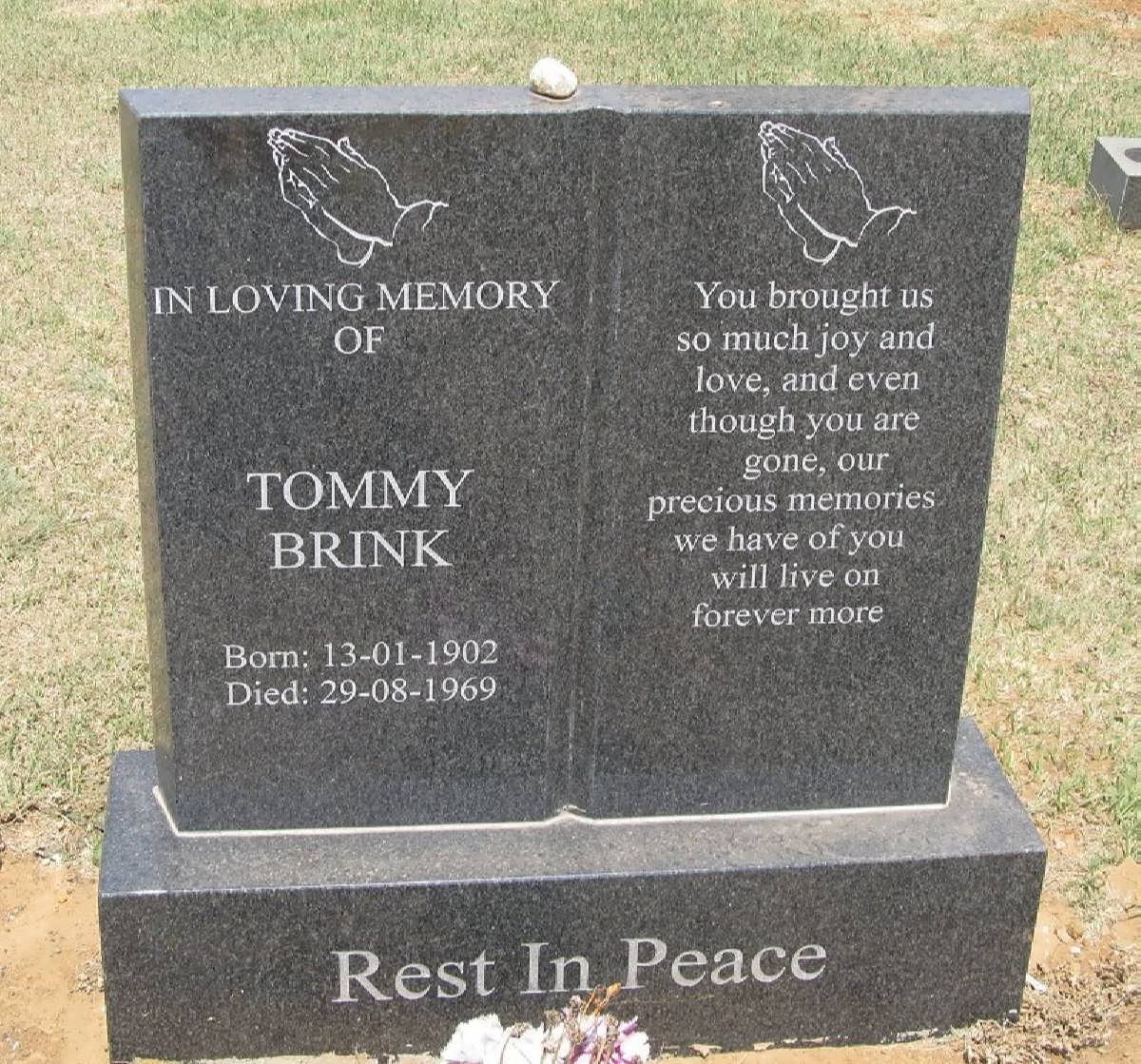 BRINK Tommy 1902-1969