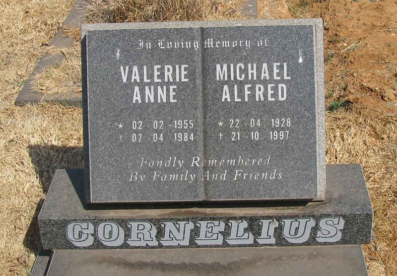 CORNELIUS Michael Alfred 1928-1997 &amp; Valerie Anne 1955-1984