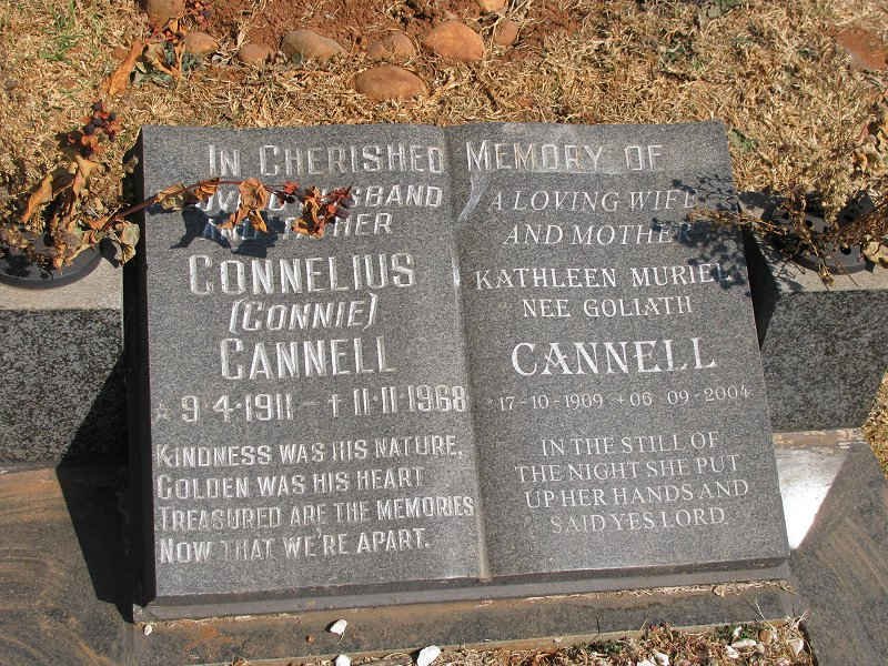 CANNELL Connelius 1911-1968 &amp; Kathleen Muriel GOLIATH 1909-2004