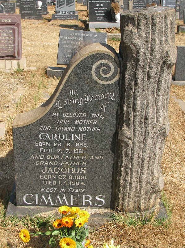 CIMMERS Jacobus 1891-1964 &amp; Caroline 1889-1961