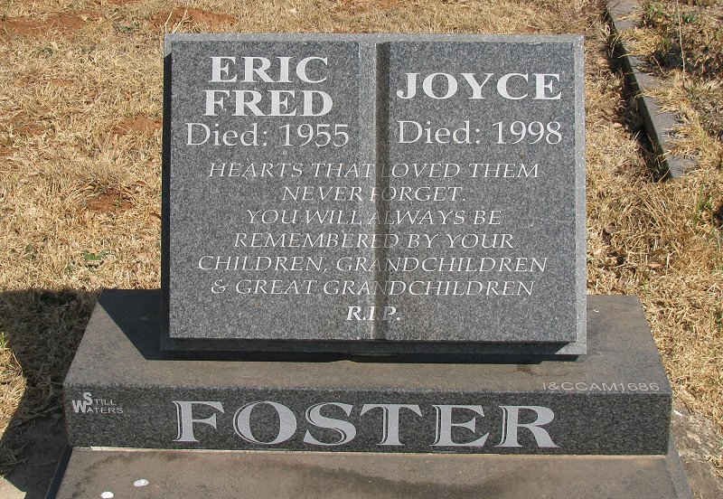 FOSTER Eric Fred -1955 &amp; Joyce -1998