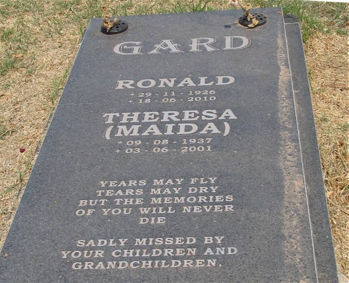 GARD Ronald 1926-2010 &amp; Theresa 1937-2001