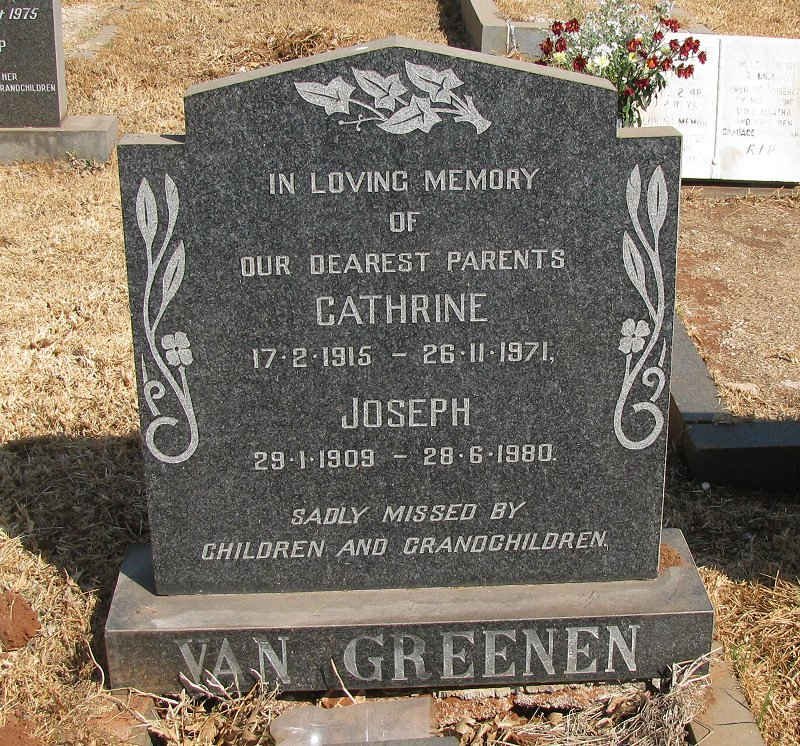 GREENEN Joseph, van 1909-1980 &amp; Cathrine 1915-1971 
