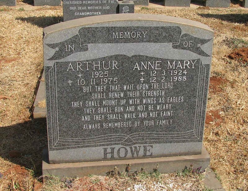 HOWE Arthur 1925-1975 &amp; Anne Mary 1924-1988