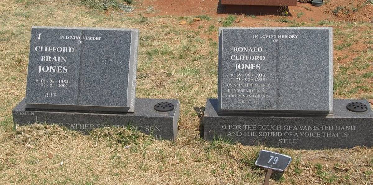 JONES Clifford Brain 1964-1997 :: JONES Ronald Clifford 1930-1984