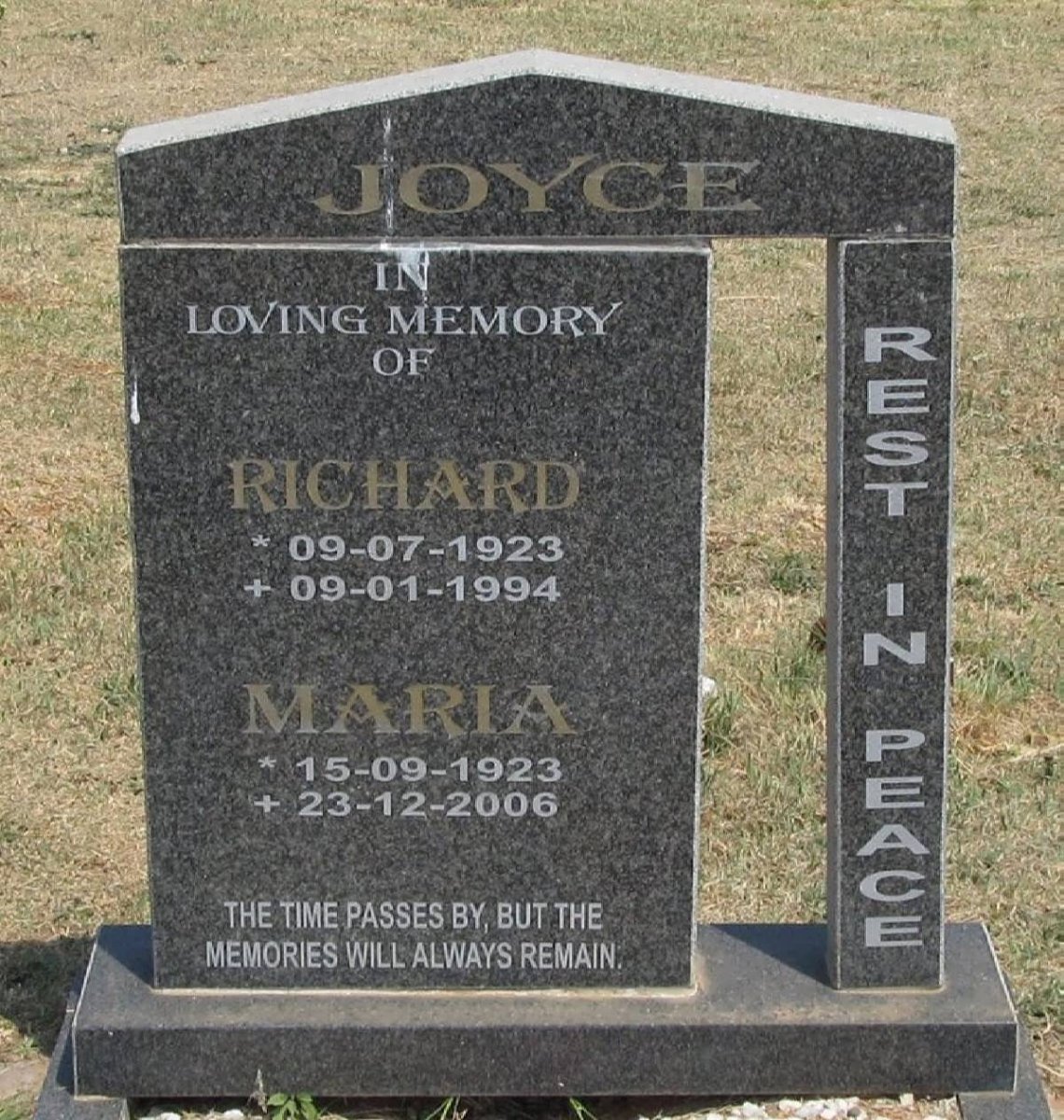 JOYCE Richard 1923-1994 &amp; Maria 1923-2006