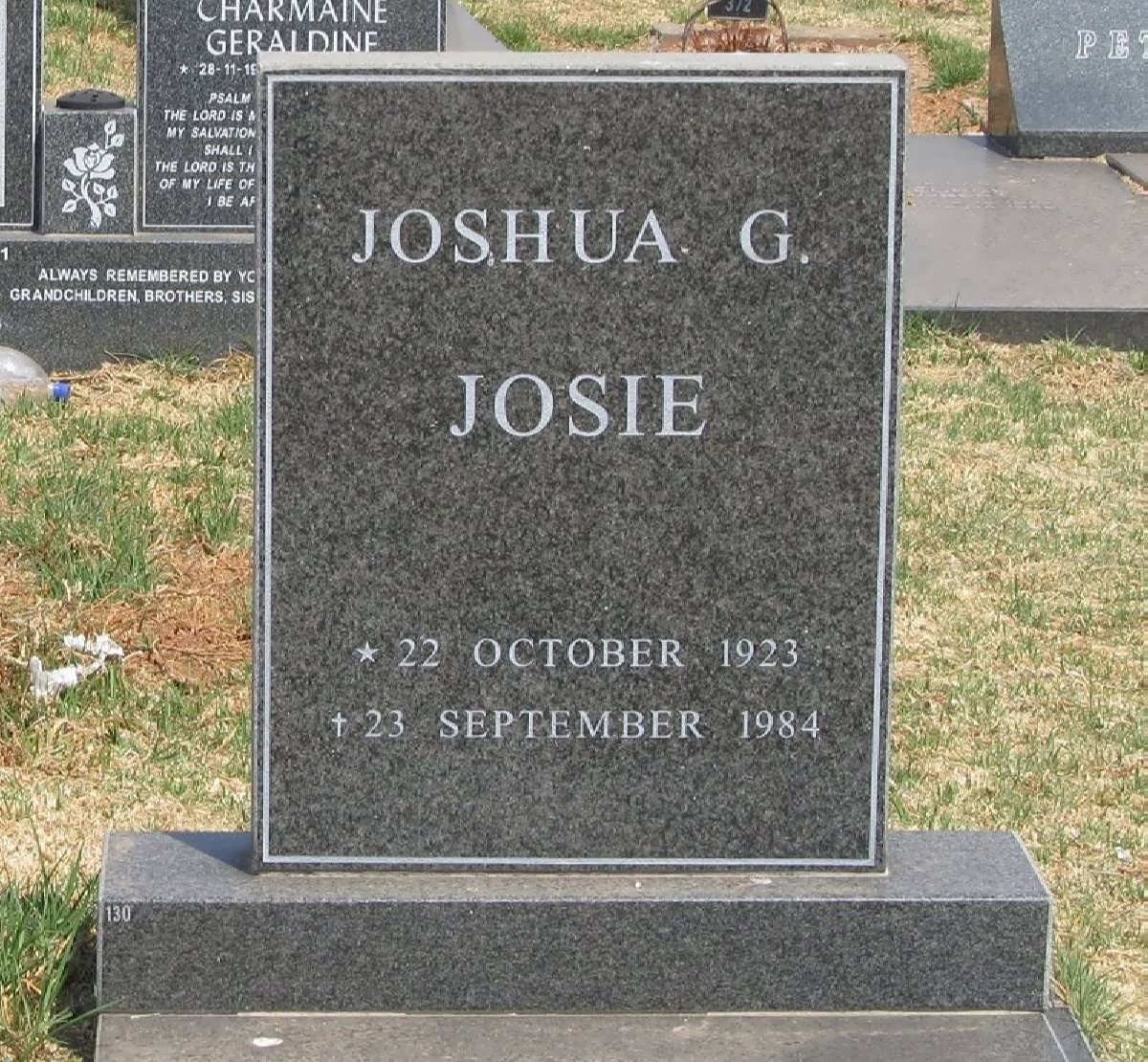 JOSIE Joshua G. 1923-1984