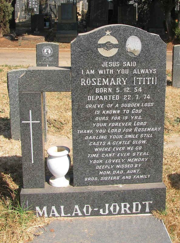 JORDT Rosemary, Malao 1954-1974