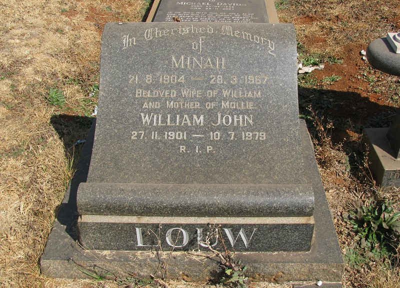 LOUW William John 1901-1979 &amp; Minah 1904-1967