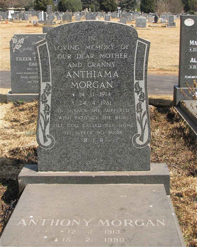 MORGAN Anthony 1913-1990 &amp; Anthiama 1914-1961