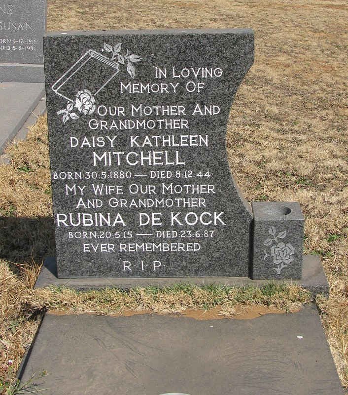 MITCHELL Daisy Kathleen 1880-1944 :: DE KOCK Rubina 1915-1987