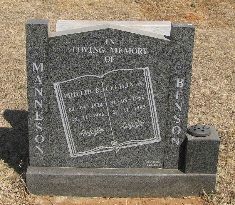MANNESON Phillip R.1924-1986 :: BENSON Cecilia A. 1952-1992