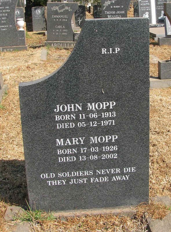 MOPP John 1913-1971 &amp; Mary 1926-2002