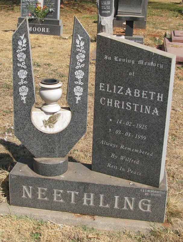 NEETHLING Elizabeth Christina 1925-1959
