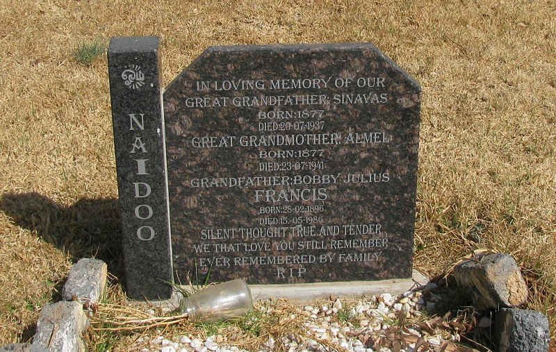 NAIDOO Sinavas 1877-1937 &amp; Almel 1877-1941 :: FRANCIS Bobby Julius 1896-1986